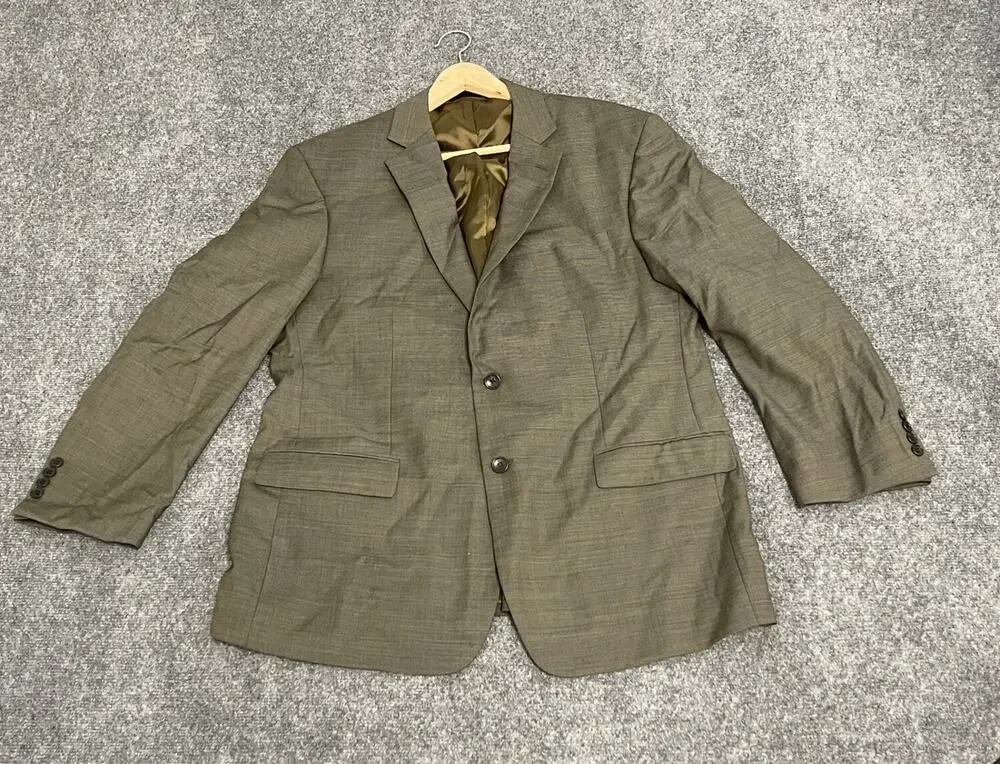 Geoffrey Beene Suit Jacket Mens 44 R Green Sport Coat Classic N70